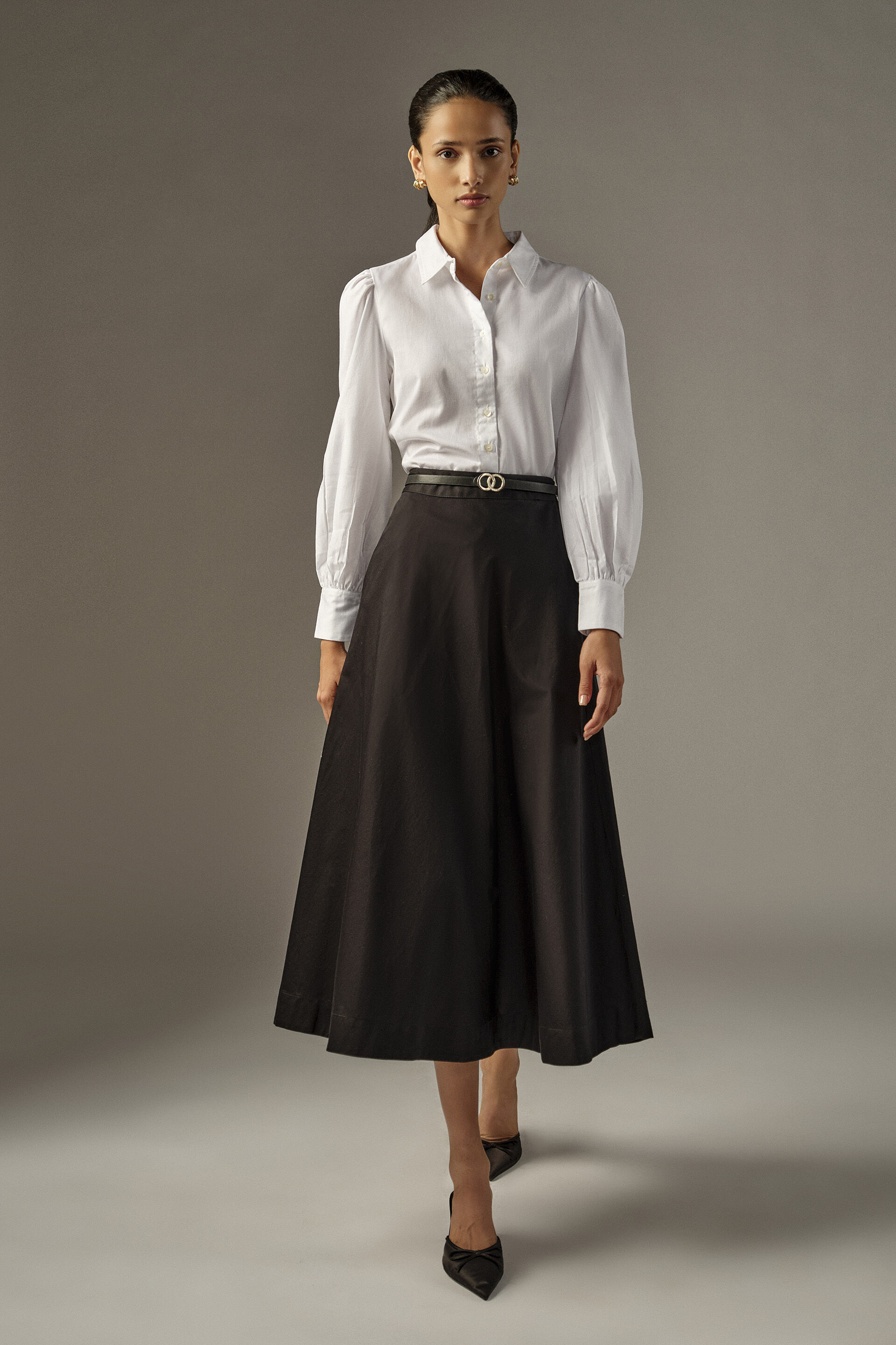 Full-Sleeves Cotton Shirt, White, image 2